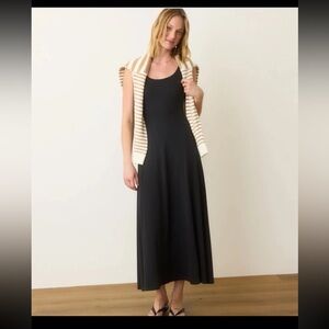 Marine Layer Lexi Rib Sun-In Fit & Flare Dress in Black 
size Medium
